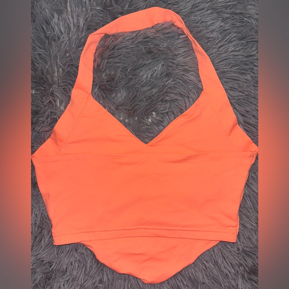 Neon orange halter top!